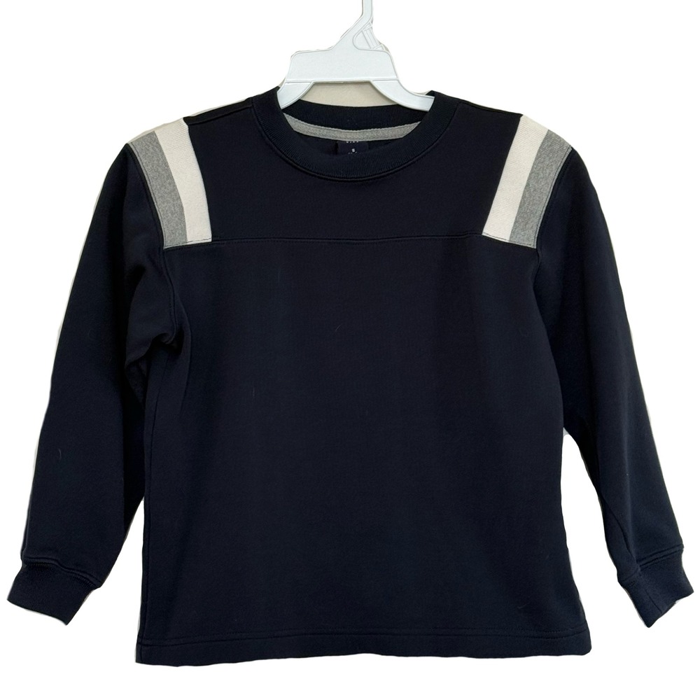 GAP Kids Navy Blue Crew Neck Long Sleeve Shoulder Stripe Sweatshirt Small
6-7